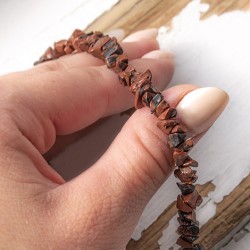 mahogany obsidian, obsidian, mahogany obsidian necklace, chips necklace, energy necklace, protection crystal