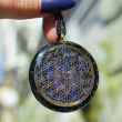 lapis lazuli, black tourmaline, orgonite necklace, orgonite jewelry, energy jewelry, communication crystal