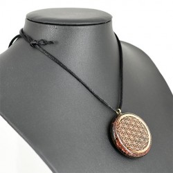 red tiger's eye, black tourmaline, orgonite, orgonite necklace, orgonite jewelry, strength crystal