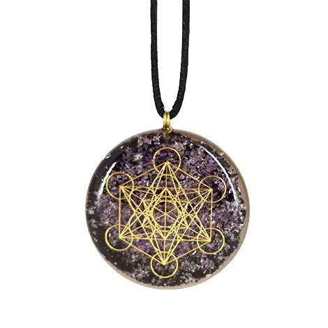 Natural Black Tourmaline Orgonite Crystal Heart Pendant Necklace - Handmade In USA