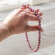 Lepidolit ogrlica iz kroglic v roki, roza in vijolične kroglice naravnega kamna