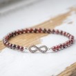 GARNET bracelet silver Infinity 6mm