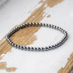 HEMATITE man's bracelet 4 mm