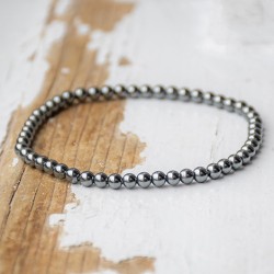 HEMATITE man's bracelet 4 mm
