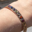 bakrena zapestnica,magnetna zapestnica, zapestnica za čakre, granat, karneol, citrin, peridot, sodalit, lapis lazuli, ametist