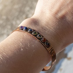 bakrena zapestnica,magnetna zapestnica, zapestnica za čakre, granat, karneol, citrin, peridot, sodalit, lapis lazuli, ametist