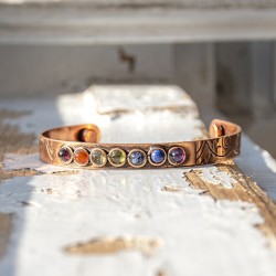 bakrena zapestnica,magnetna zapestnica, zapestnica za čakre, granat, karneol, citrin, peridot, sodalit, lapis lazuli, ametist