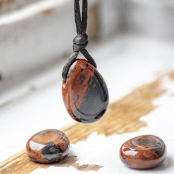 mahagoni obsidian, mahagoni obsidian kristal, mahagoni obsidian ogrlica, nakit s kristali, ogrlica s kristali