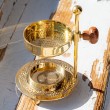 brass, brass container, incense container, brass incense burning container