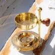 brass, brass container, incense container, brass incense burning container