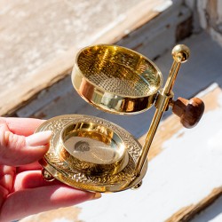 brass, brass container, incense container, brass incense burning container