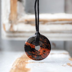 mahogany obsidian, mahogany obsidian necklace, crystal necklace, crystal jewelry, protection stone