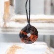 mahagoni obsidian ogrlica krog, mahagoni obsidian kristal, mahagoni obsidian ogrlica, nakit s kristali, ogrlica s kristali