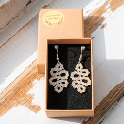 uhani, čipka, ročno izdelan nakit