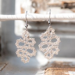 uhani, čipka, ročno izdelan nakit