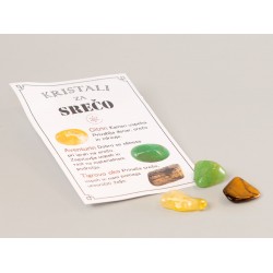 SET CRYSTALS FOR LUCK, citrine, tiger eye, green aventurine