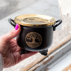 incense, burning incense, incense container, metal incense burning container