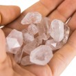 Natural clear quartz pocket gemstone crystal points