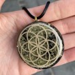 peridot, black tourmaline, orgonite, orgonite necklace
