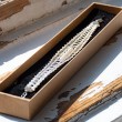 lace bracelet, lace bracelet silver white with pearls