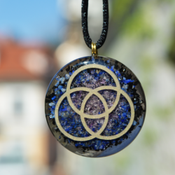 lapis lazuli, rose quartz, black tourmaline, orgonite, orgonite necklace