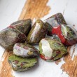 Jaspis dragons blood žepni kristal L polirani naravni kamen