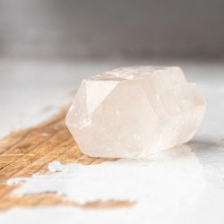 Natural clear quartz pocket gemstone crystal point