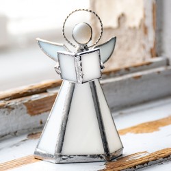 STAINED GLASS ANGEL white