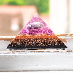 AMETHYST and SHUNGITE orgonite pyramid