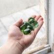 GREEN OBSIDIAN (VOLCANIC GLASS) pocket crystal