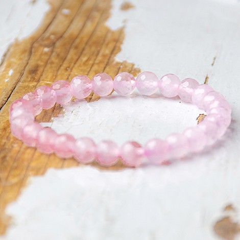 ROSE QUARTZ children's bracelet 6 mm falset