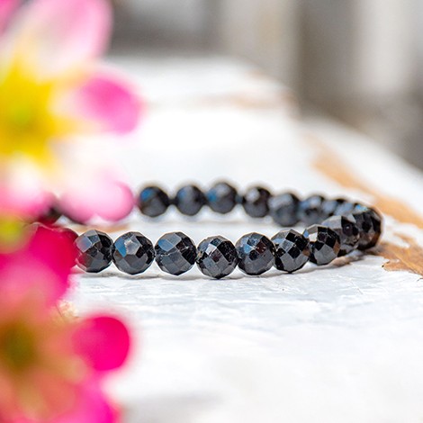 ČRNI TURMALIN zapestnica 6 mm falset