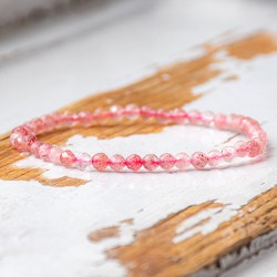 STRAWBERRY QUARTZ AA bracelet 4 mm