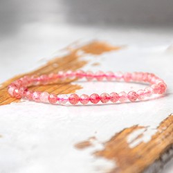 STRAWBERRY QUARTZ AA bracelet 4 mm