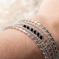 LACE BRACELET silver with swarowski crystals