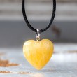 ORANGE CALCITE heart pendant silver