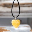 ORANGE CALCITE heart pendant silver