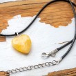 ORANGE CALCITE heart pendant silver