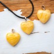 ORANGE CALCITE heart pendant silver