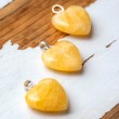 ORANGE CALCITE heart pendant silver