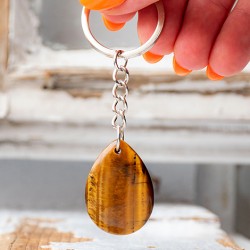 TIGER'S EYE keychain teardrop