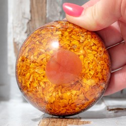 CARNELIAN Orgonite half sphere 45