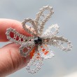 LACE BROOCH white silver, handmade
