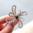 LACE BROOCH white silver, handmade