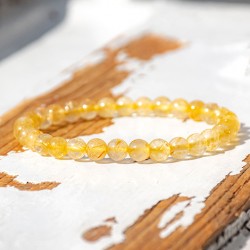 RUTILATED QUARTZ  bracelet 6mm