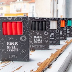 sveče za čarovniške prakse, rdeča sveča za strast, ritualni pripomočki za magijo, magijske sveče