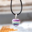 RAINBOW FLUORITE heart children's necklace