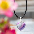 RAINBOW FLUORITE heart children's necklace