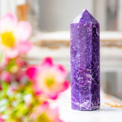 LEPIDOLITE tower crystal natural crystal, calming energy.