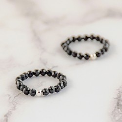 oniks prstan, prstan s črnim kamnom, zaščitni prstan,